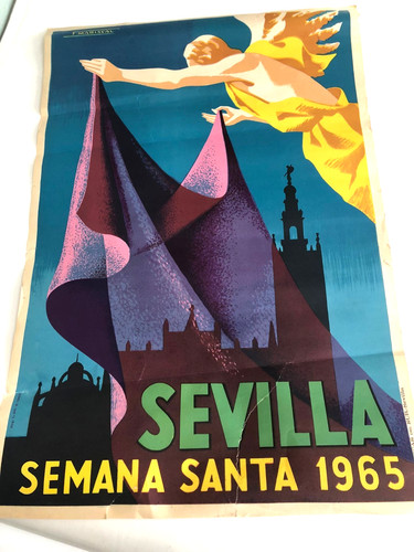 Affiche vintage 1965 sevilla - affiche,