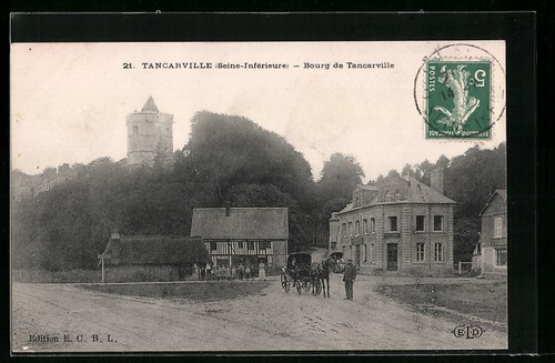 Cpa tancarville bourg de - tancarville,,
