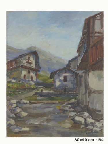 Tableau huile vue un - tableau, de