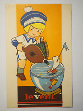 Art Déco. Carte Chromo Publicitaire Humoristique CHAUSSURES RAOUL "LE VENT" TBE