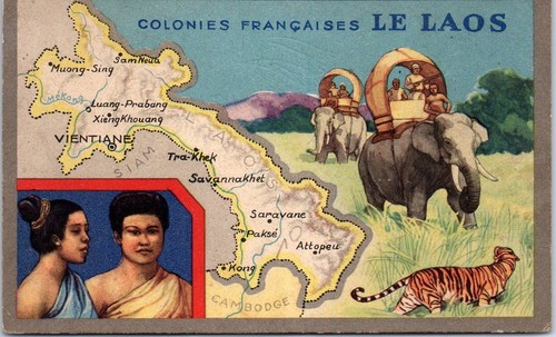 Laos carte des colonies - laos,