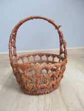 Petit Panier / corbeille  avec anse ancien en osier