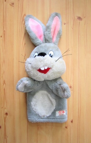 Peluche marionnette lapin - peluche,