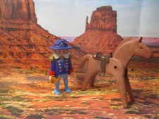 Playmobil Western Officier De Cavalerie Vintage / Nordiste / Artillerie 3773