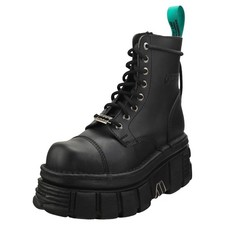Bottes Plateformes New Rock - Combat Vegan Noir Unisexe - 38 EU