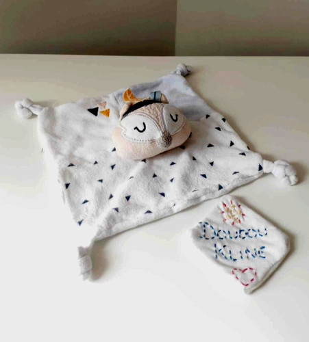 Doudou plat carré renard - doudou,