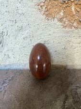 Ancien Oeuf En Bois Laqué S'ouvre Déco Rangement  Ou Mettre Tabac A Pipe