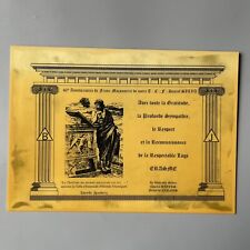 Diplôme 40 ème anniversaire de Franc-Maçonnerie Loge Érasme Orient de Cannes