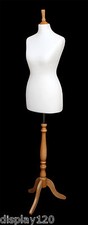 Mannequin De Couture Femme Taille 8 DELUXE Crème Sur Pied En Hêtre