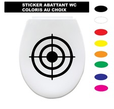 Sticker WC Cible – Décoration Abattant WC – Autocollant Humour Coloris au choix