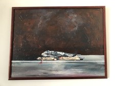 Rare Huile Sur Panneau Bois