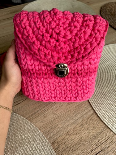 Handmade crochet bag pink boho - handmade,