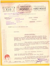 POISSY (78) REVETEMENTS DECORATIFS / CIMENTS "ELO / FIBROCIMENT" Lettre en 1936
