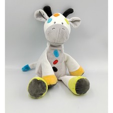 Doudou girafe vache blanc gris