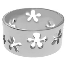 BAGUE Large motif Fleurs en