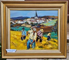 Paysans au labeur par Christian JEQUEL né en 1935