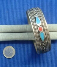 B27 Bracelet Vintage Métal Argenté Arabe Afrique Kabyle Asie Lot Bijou Ethnique