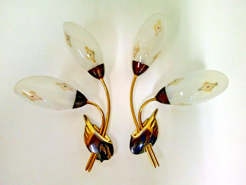 Paire applique monture bronze - ,