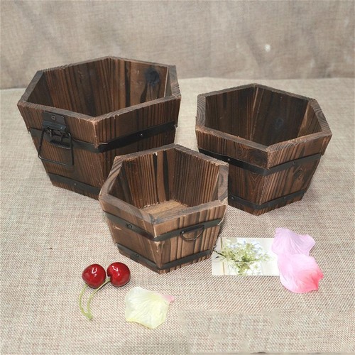 Seau bois pot fleur - en,