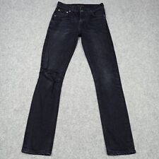 Nudie Jeans Lean Dean Hommes W27 L30 Slim Fit Conique Extensible Déchiré Destroy