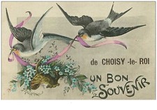94.CHOISY LE ROI.n°10690.DE CHOISY LE ROI UN BON SOUVENIR.OISEAUX.FANTAISIE
