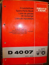 DEUTZ FAHR tracteur D4007 : catalogue de pièces 1980