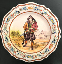 SUPERBE ASSIETTE BRETONNE QUIMPER DECOR PORQUIER BEAU