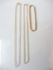 2 Colliers Élégants Et 1 Bracelet, Or Jaune, Amérique Double, Neuf