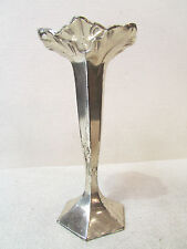 ancien vase soliflore en metal argenté epoque 1960