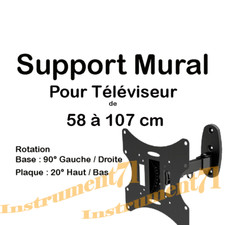 SUPPORT MURAL POUR TELEVISEUR DE 58 à 107 CM ORIENTABLE GAUCHE DROITE - HAUT BAS