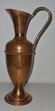 ✨ Ancien pichet en cuivre véritable – Anse en laiton – Vintage rétro