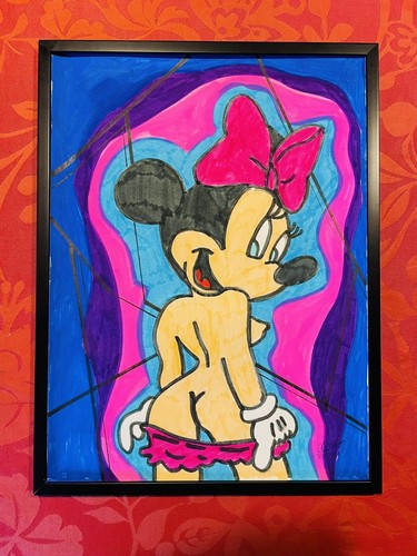 Tableau peinture sexy minnie - tableau,
