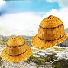 Bambou Chapeau Rotin Casque Anti-smashing Casquette Soleil Protection Capuchon