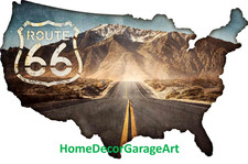 Route 66 USA Map Cutout Shape
