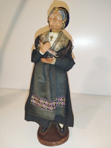 Santon ancien signé terre - ancien,
