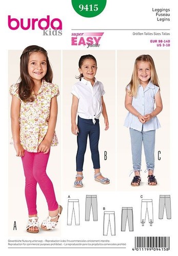 Burda 9415 enfant leggings - 9415,