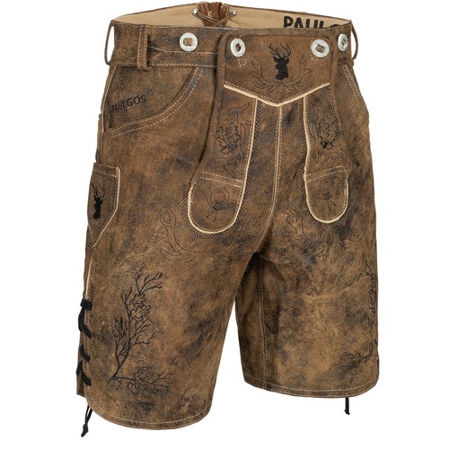 Paulgos homme pantalon cuir - cuir, +