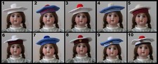 Chapeau béret poupée Jumeau SFBJ Kestner Halbig Kammer Heubach hat antique doll