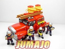 CP100 lot FIGURINES PVC enfant POMPIERS : camion + 4 soldats + accesoires 22cm