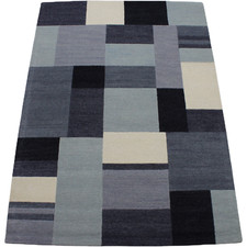 Tapis 100% Laine Bleu Clair