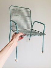 1 Chaise pour enfant comme Emu Rio en métal peint vert menthe Design Vintage