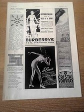 ▬►Publicité de 1933 - BURBERRYS Paris + gaine LE GANT + cristal VOUVRAY - 2249