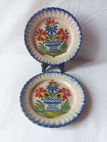 Paire assiettes anciennes - paire,