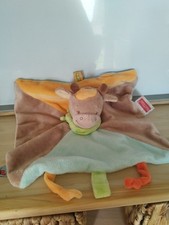 Doudou plat vache beige orange