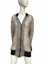 Jean Paul Gaultier Transparent Leopard silk floral jacket  Size M