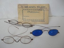 Lot d'anciennes paires de lunettes en métal ordonnance Châlons sur Marne