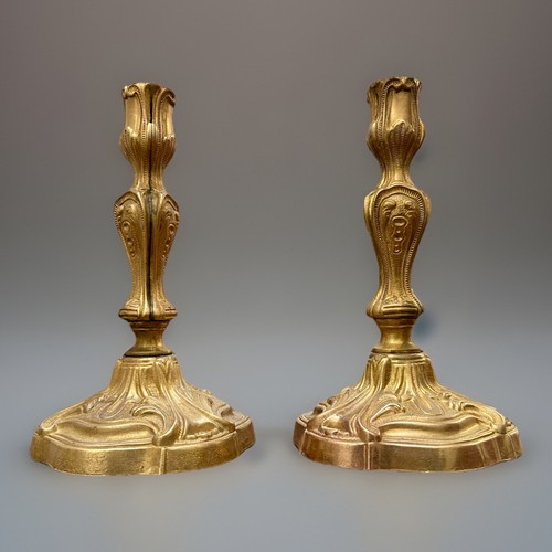 Paire bougeoirs bronze - de,