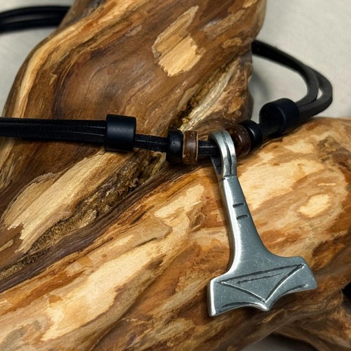 Collier cuir marteau - collier,