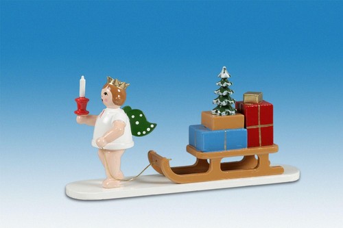 Figurine bois ange avec - en,