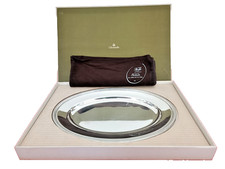 Christofle-Plat ovale en métal argenté modèle Perles